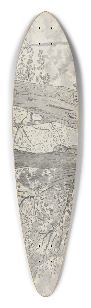 Thomas Stothard - Tree Study 39.3 inch art pintail longboard deck