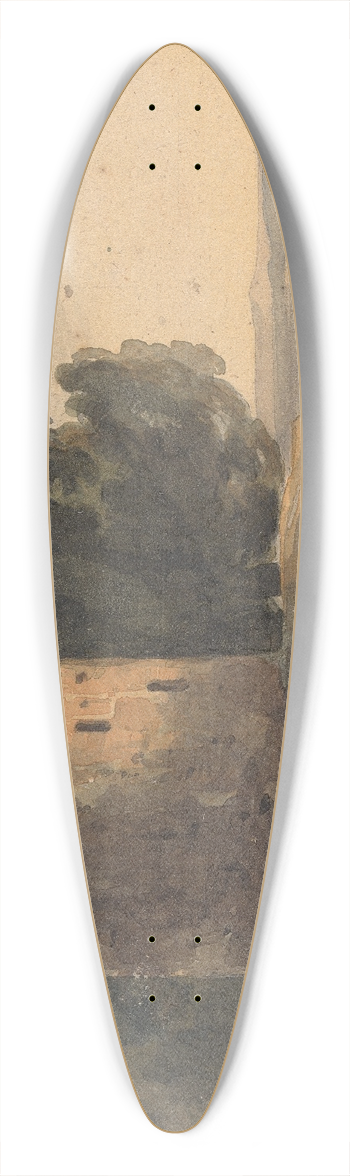 Thomas Sully - Landscape with Ruined Castle, Trees 39.3 inch art pintail longboard deck