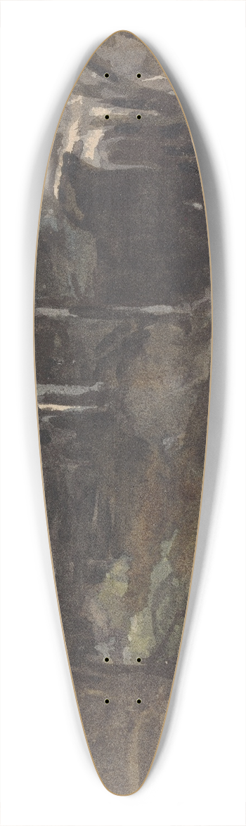 Thomas Sully - Rocky Landscape, Large Tree Trunk in Foreground 39.3 inch art pintail longboard deck