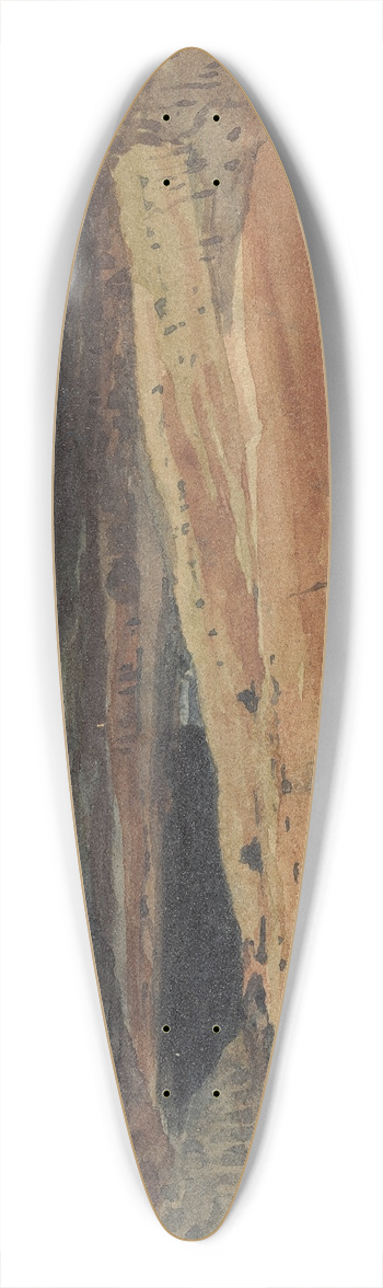 Thomas Sully - Rolling Fields, Mountains in Distance 39.3 inch art pintail longboard deck