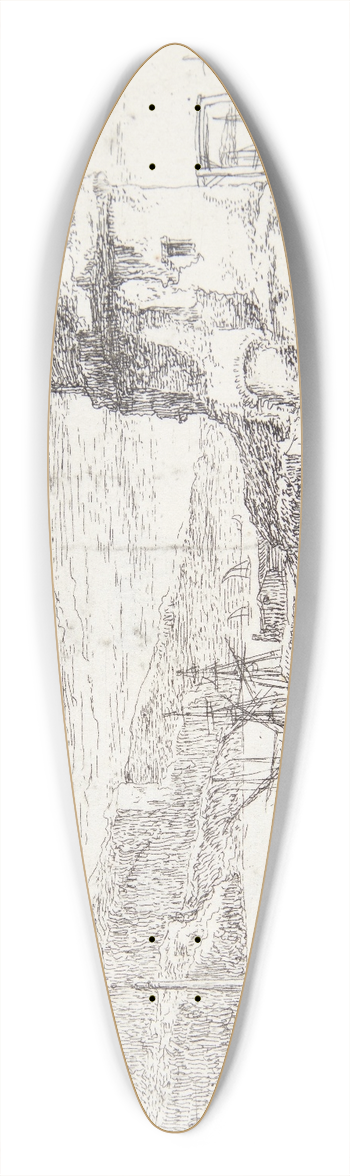 Thomas Wijck - Kystlandskab med et rundt trn 39.3 inch art pintail longboard deck