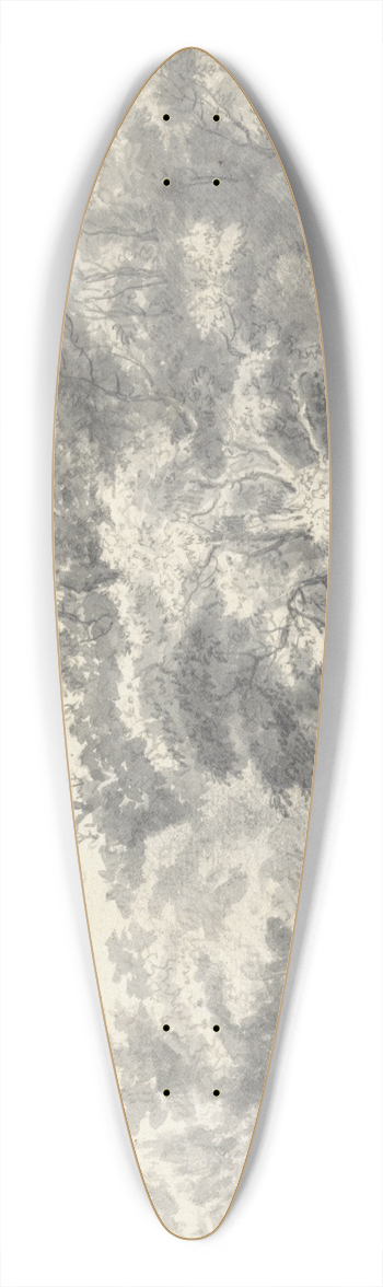 Thomas Wijck - Trees on a River Bank 39.3 inch art pintail longboard deck