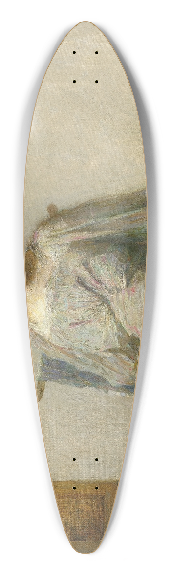 Thomas Wilmer Dewing - Lady with a Mask 39.3 inch art pintail longboard deck