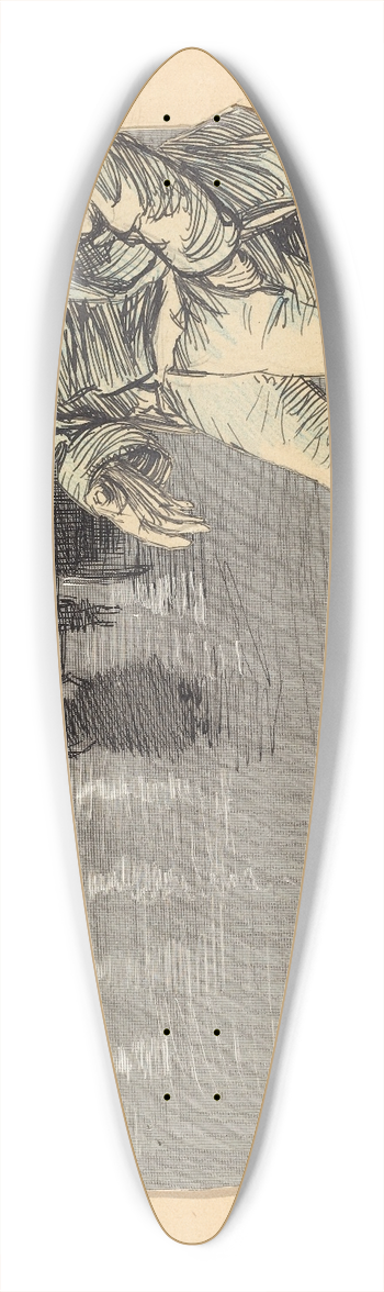 Thophile Alexandre Steinlen - In Love (Amoureux) 39.3 inch art pintail longboard deck