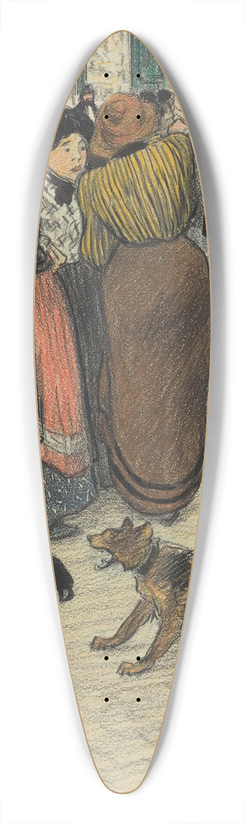 Thophile Alexandre Steinlen - Watching The Crowd 39.3 inch art pintail longboard deck