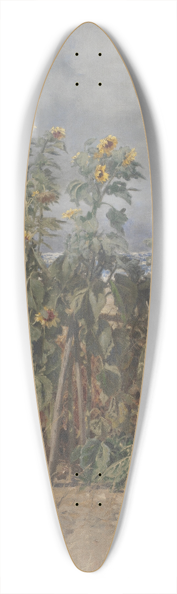 Thorvald Niss - Sunflowers on a Beach 39.3 inch art pintail longboard deck