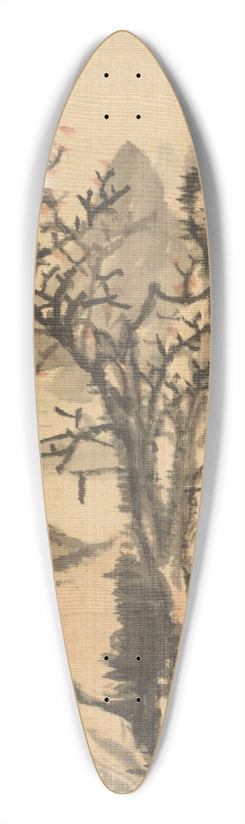 Totoki Baigai - Landscape 39.3 inch art pintail longboard deck