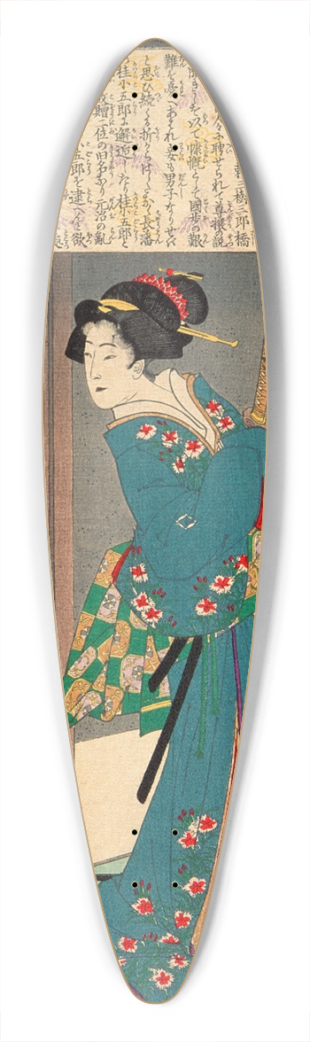 Tsukioka Yoshitoshi - Lady Kido Suikin 39.3 inch art pintail longboard deck