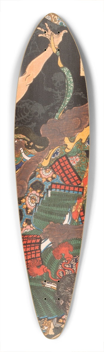 Tsukioka Yoshitoshi - Toki Daishir Fighting the Demon 39.3 inch art pintail longboard deck