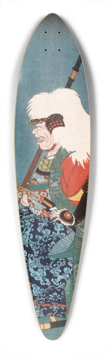 Tsukioka Yoshitoshi - Yoshida Chzaemon Fujiwara Kanesuke 39.3 inch art pintail longboard deck