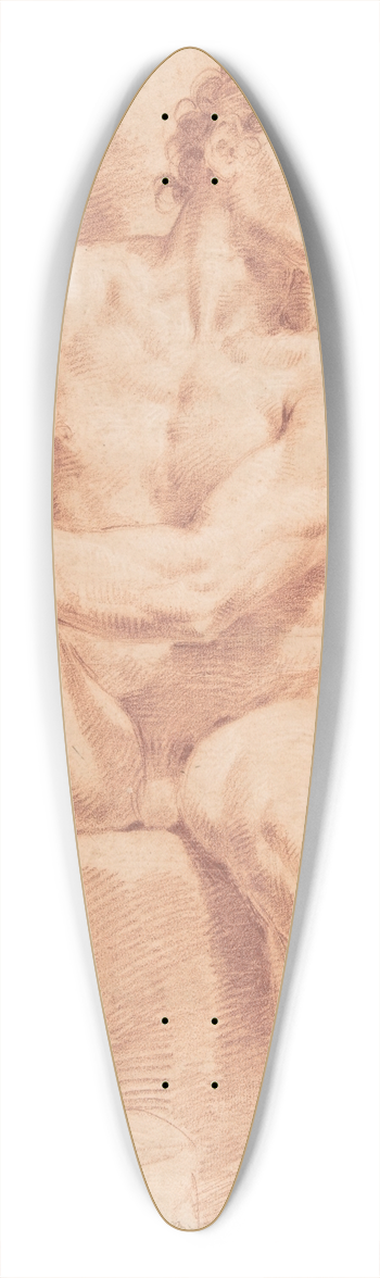 Ubaldo Gandolfi - Seated Male Nude 39.3 inch art pintail longboard deck