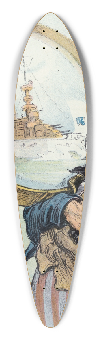 Udo Keppler - Magnified security 39.3 inch art pintail longboard deck