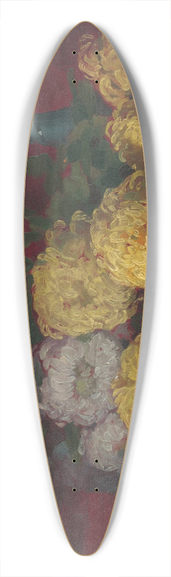 udovt ordk - Chrysanthemums on the table 39.3 inch art pintail longboard deck