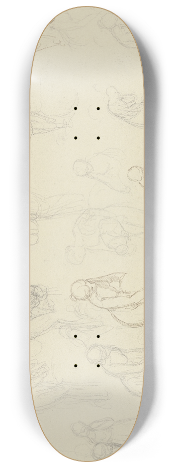 Gustav Heinrich Naecke - Studienblatt; Junge Frau, einen Krug ausgieend 8.25 inch art skate deck