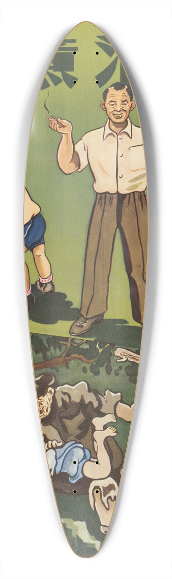 U.S. Information Agency - Contentment and Revolt 39.3 inch art pintail longboard deck