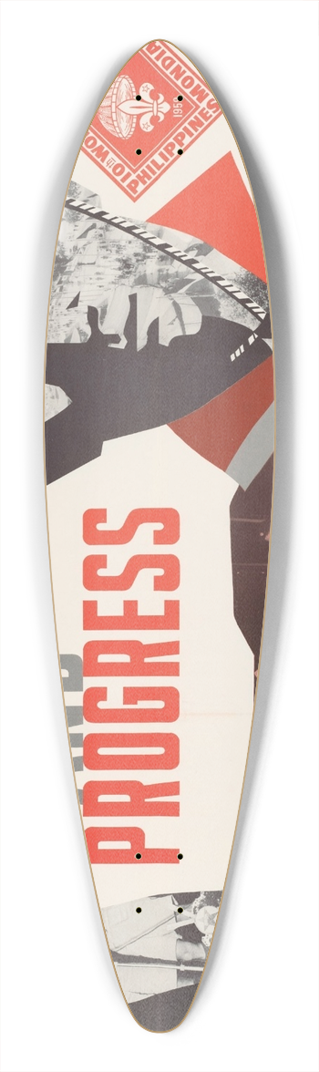 U.S. Information Agency - Scouting for Peace & Progress 39.3 inch art pintail longboard deck