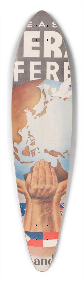 U.S. Information Agency - Veterans Conference 39.3 inch art pintail longboard deck