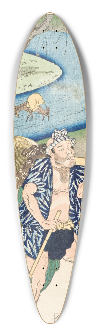 Utagawa Kunisada (Toyokuni III) - Fujieda 39.3 inch art pintail longboard deck