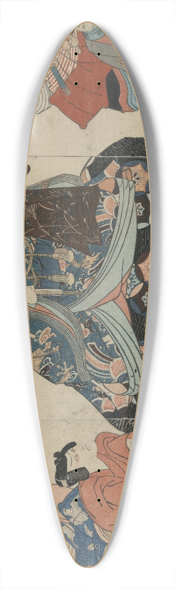 Utagawa Kuniyoshi - Soga no taimen 39.3 inch art pintail longboard deck