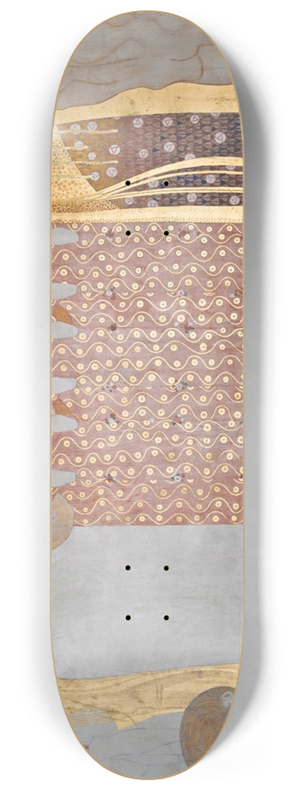 Gustav Klimt - Beethovenfries; Die Knste, Paradieschor und Umarmung (Tafel 8, rechte Langwand) 8.25 inch art skate deck