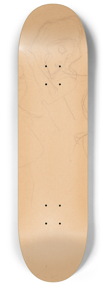 Gustav Klimt - Bekleidete Figur nach rechts (Dressed Figure to the Right) 8.25 inch art skate deck