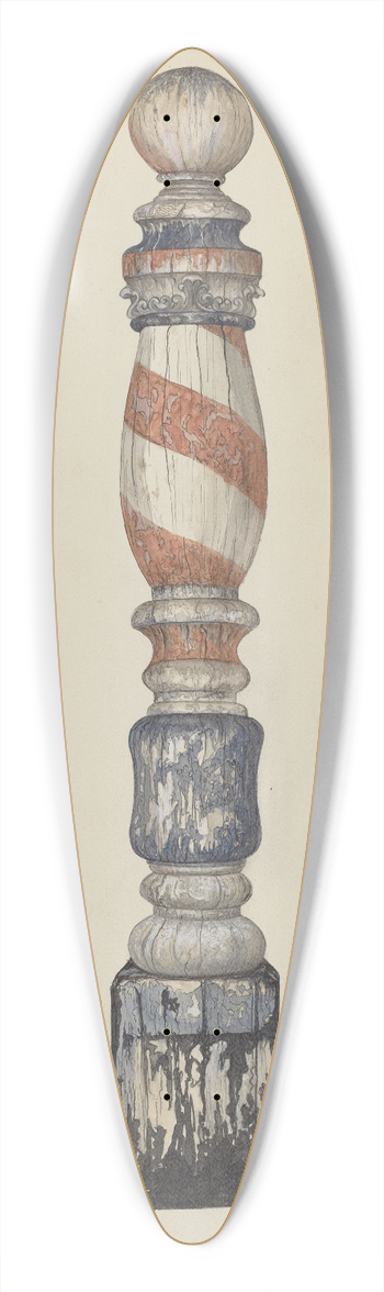 Vera Van Voris - Barber Pole 39.3 inch art pintail longboard deck