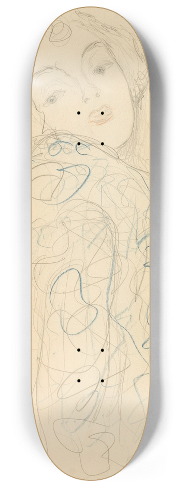 Gustav Klimt - Lady portrait bust to the right, head turned to the front 8.25 inch art skate deck