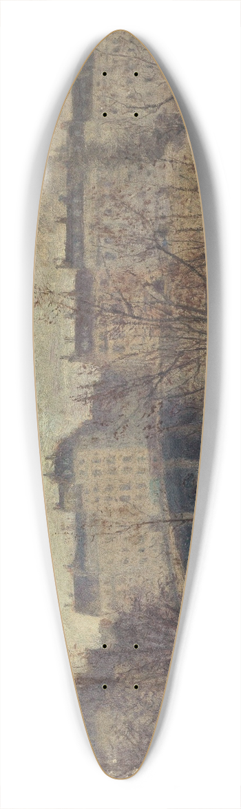 Victor Lecomte - Le pont de la Tournelle 39.3 inch art pintail longboard deck
