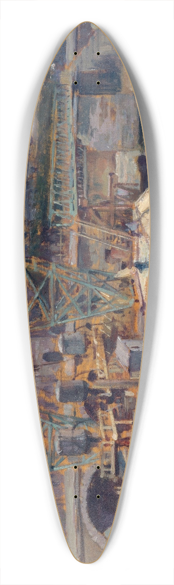 Victor Marec - Les travaux du mtropolitain au pont Notre-Dame 39.3 inch art pintail longboard deck
