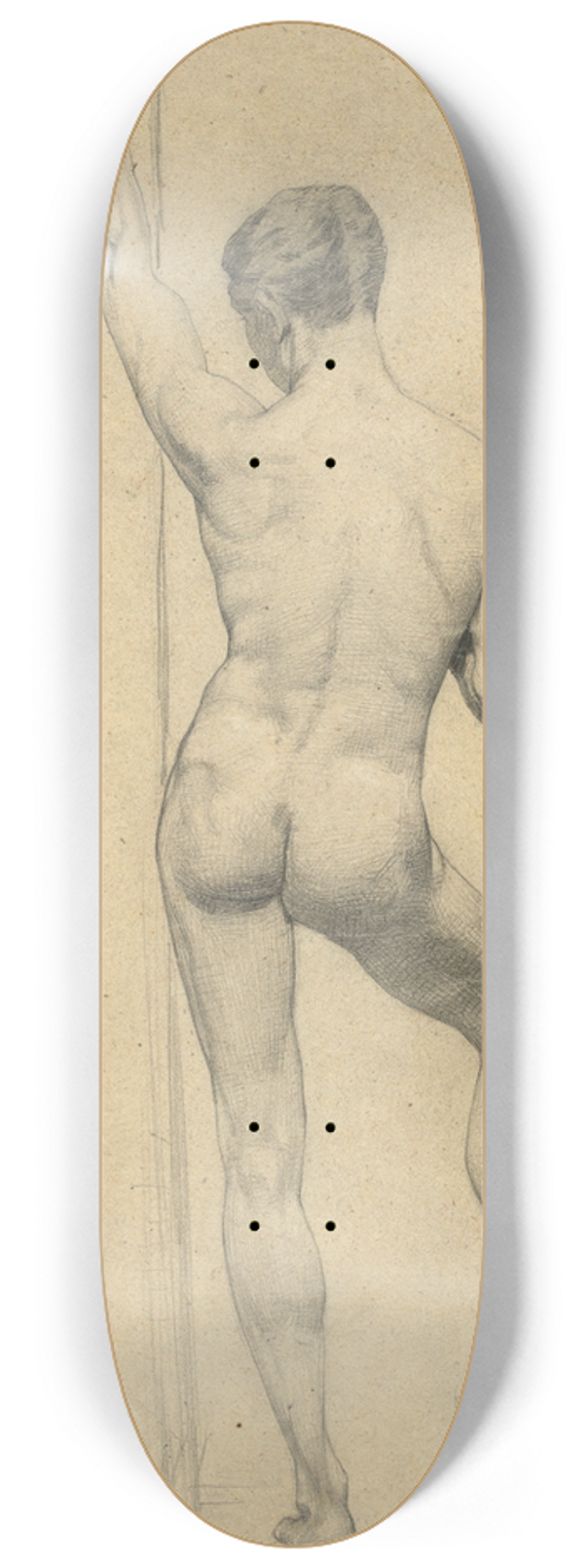 Gustav Klimt - Mnnlicher Akademieakt, Rckenansicht 8.25 inch art skate deck