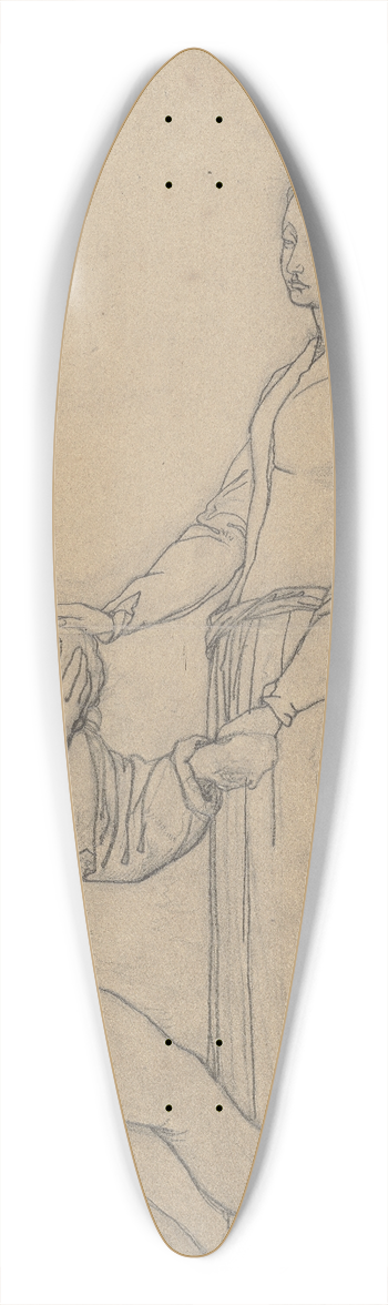 Victor Mller - Sitzender Mann aus Trost (Abschied) 39.3 inch art pintail longboard deck