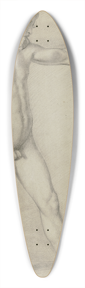 Victor Mller - Stehender mnnlicher Akt nach rechts, einen imaginren Bogen spannend 39.3 inch art pintail longboard deck