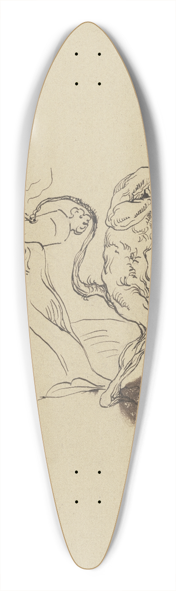 Victor Mller - Teufel, eine Kanone abfeuernd 39.3 inch art pintail longboard deck