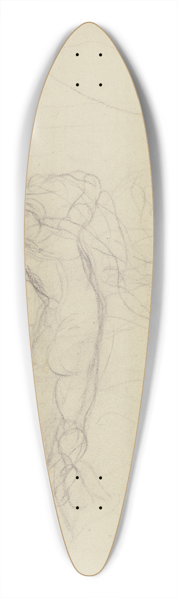 Victor Mller - Two embracing nudes 39.3 inch art pintail longboard deck