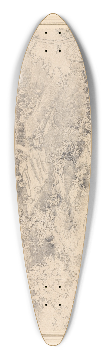 Victor Paul Mohn - View from Civitella, near Olevano 39.3 inch art pintail longboard deck