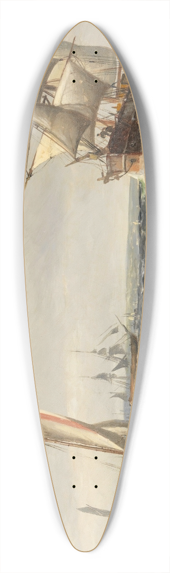 Vilhelm Bille - Segelschiffe vor Kopenhagen 39.3 inch art pintail longboard deck