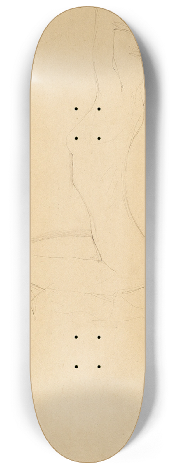 Gustav Klimt - Sitting Girl Nude with Raised Arms 8.25 inch art skate deck