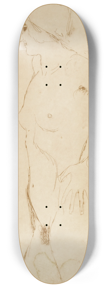 Gustav Klimt - Standing nude girl, facing left 8.25 inch art skate deck
