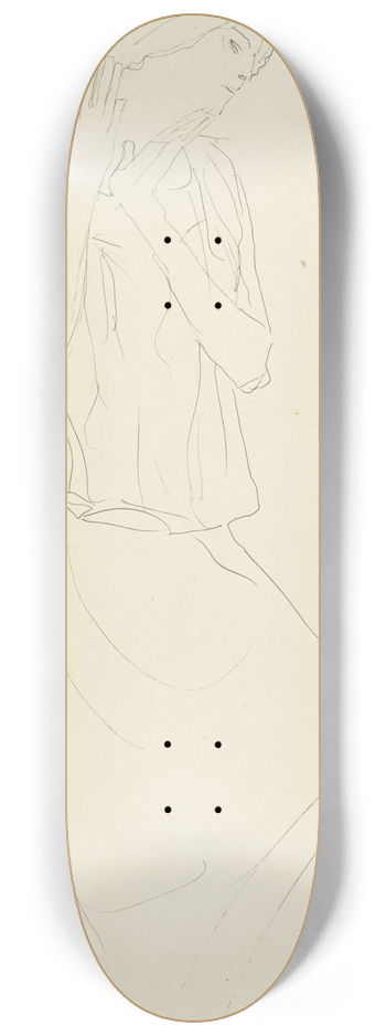Gustav Klimt - Stehend mit erhobenem Unterarmen nach rechts (Studie fr die Tnzerin) 8.25 inch art skate deck