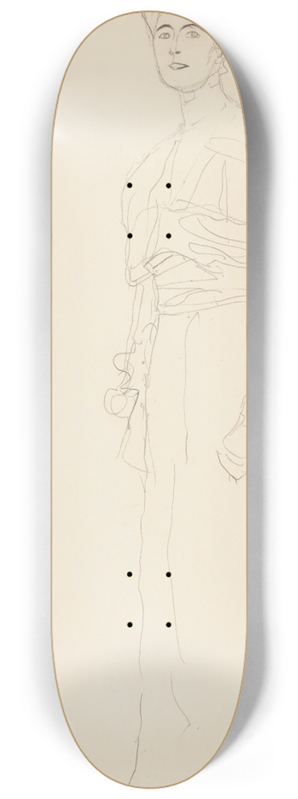 Gustav Klimt - Stehend nach links (study for the portrait of Margaret Stonborough-Wittgenstein) 8.25 inch art skate deck