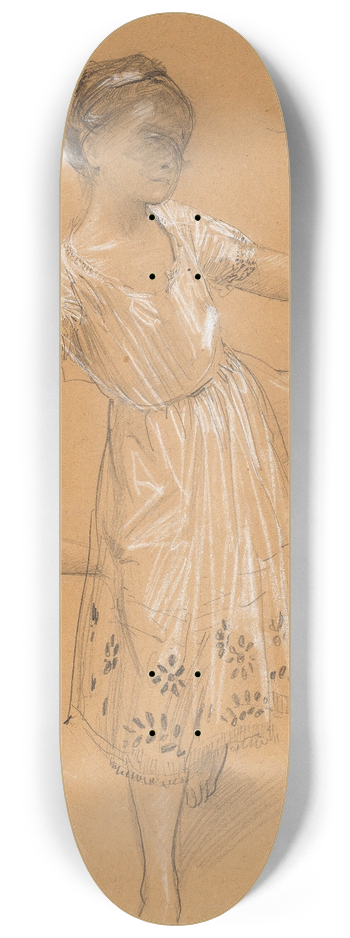Gustav Klimt - Study for the dancing little girl from the ceiling painting Der Tanz 8.25 inch art skate deck