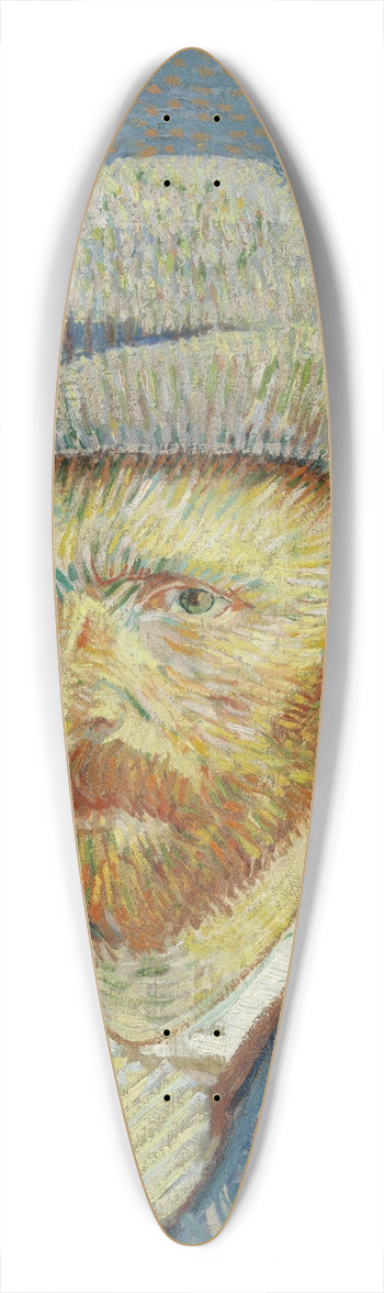 Vincent van Gogh - Self-portrait with grey felt hat 39.3 inch art pintail longboard deck