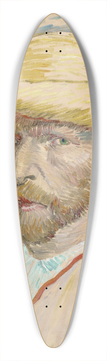 Vincent van Gogh - Self-portrait with straw hat 39.3 inch art pintail longboard deck