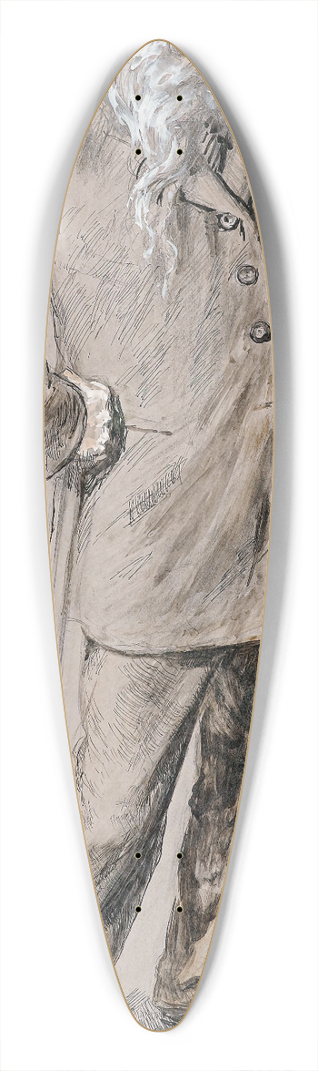 Vincenzo Gemito - Selbstportrait 39.3 inch art pintail longboard deck
