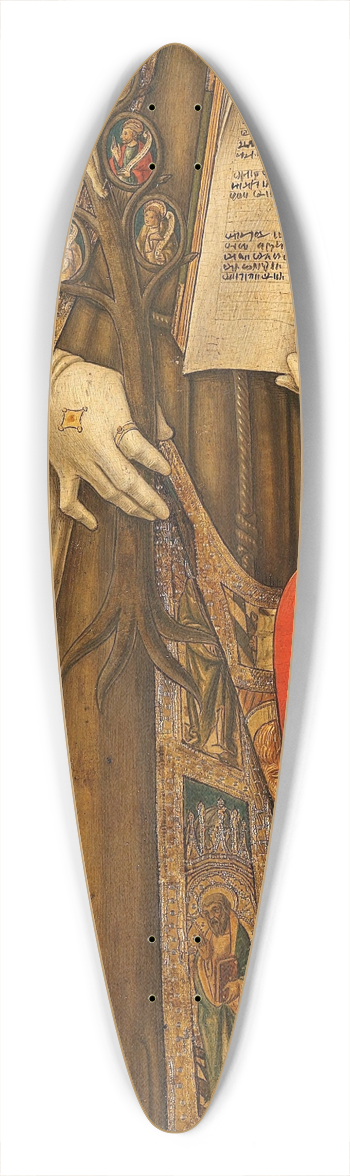 Vittore Crivelli - St Bonaventura 39.3 inch art pintail longboard deck