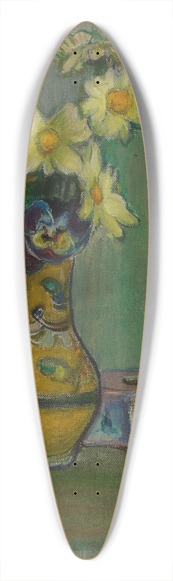 Wadysaw lewiski - Flowers in a yellow pitcher 39.3 inch art pintail longboard deck
