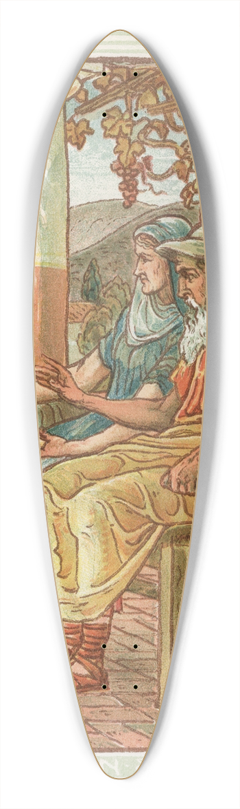 Walter Crane - Philemon and Baucis 39.3 inch art pintail longboard deck