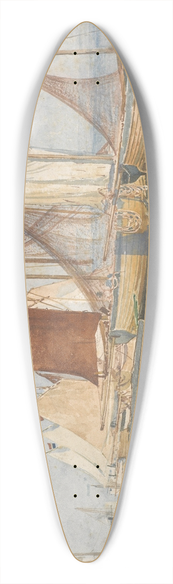 Walter Crane - Southwold  a study of sails 39.3 inch art pintail longboard deck