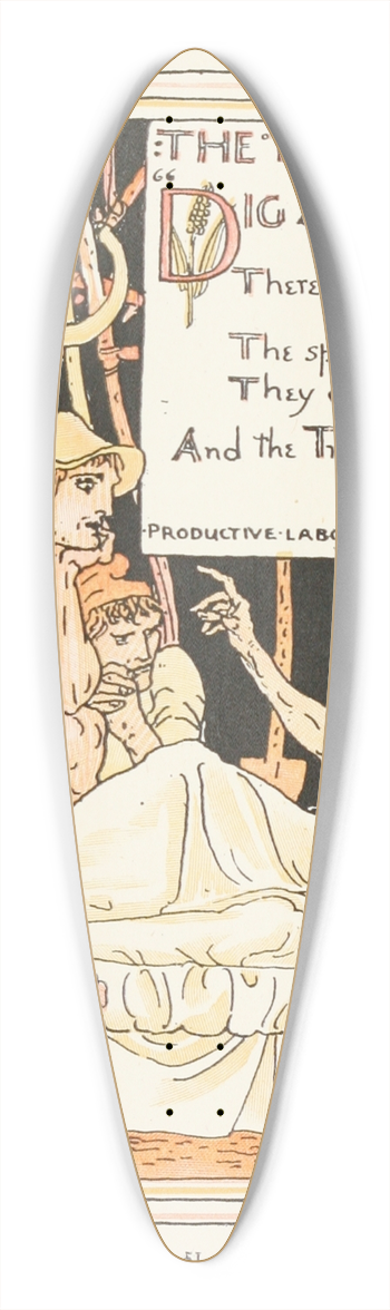 Walter Crane - The Farmers Treasure 39.3 inch art pintail longboard deck