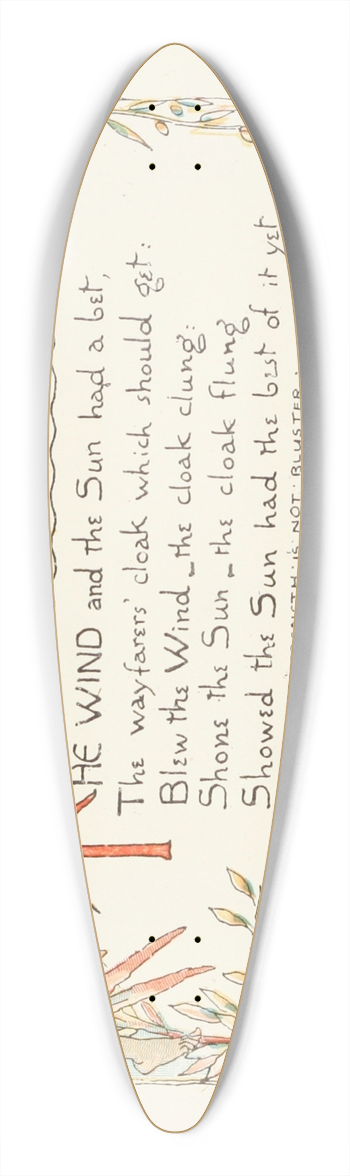 Walter Crane - The Wind and the Sun 39.3 inch art pintail longboard deck